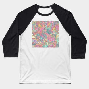 Riot of Color Paisley Pattern Baseball T-Shirt